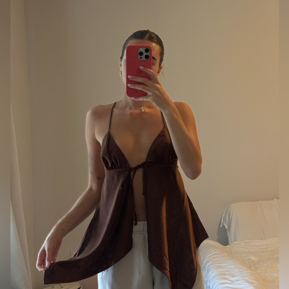Lovers + Friends Chocolate Brown Top